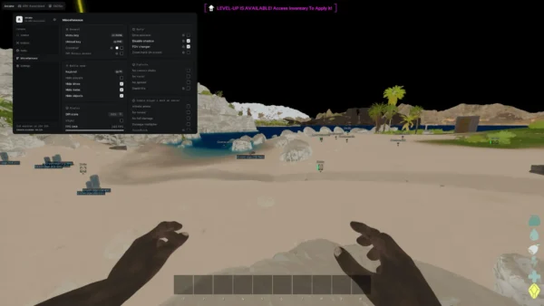 ARK Survival Ascended cheat misc menu with FOV changer, no recoil and speedhack