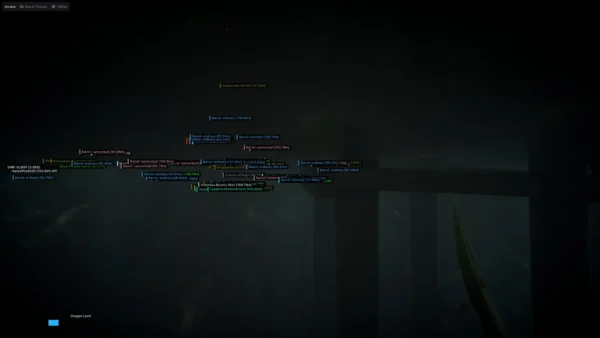 Sea of Thieves ESP picking out skulls, gems and barrels in pitch darkness